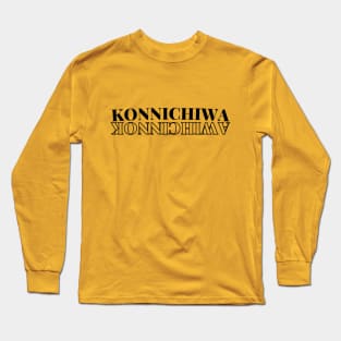 funny and cute Hello Saying Konnichiwa Long Sleeve T-Shirt